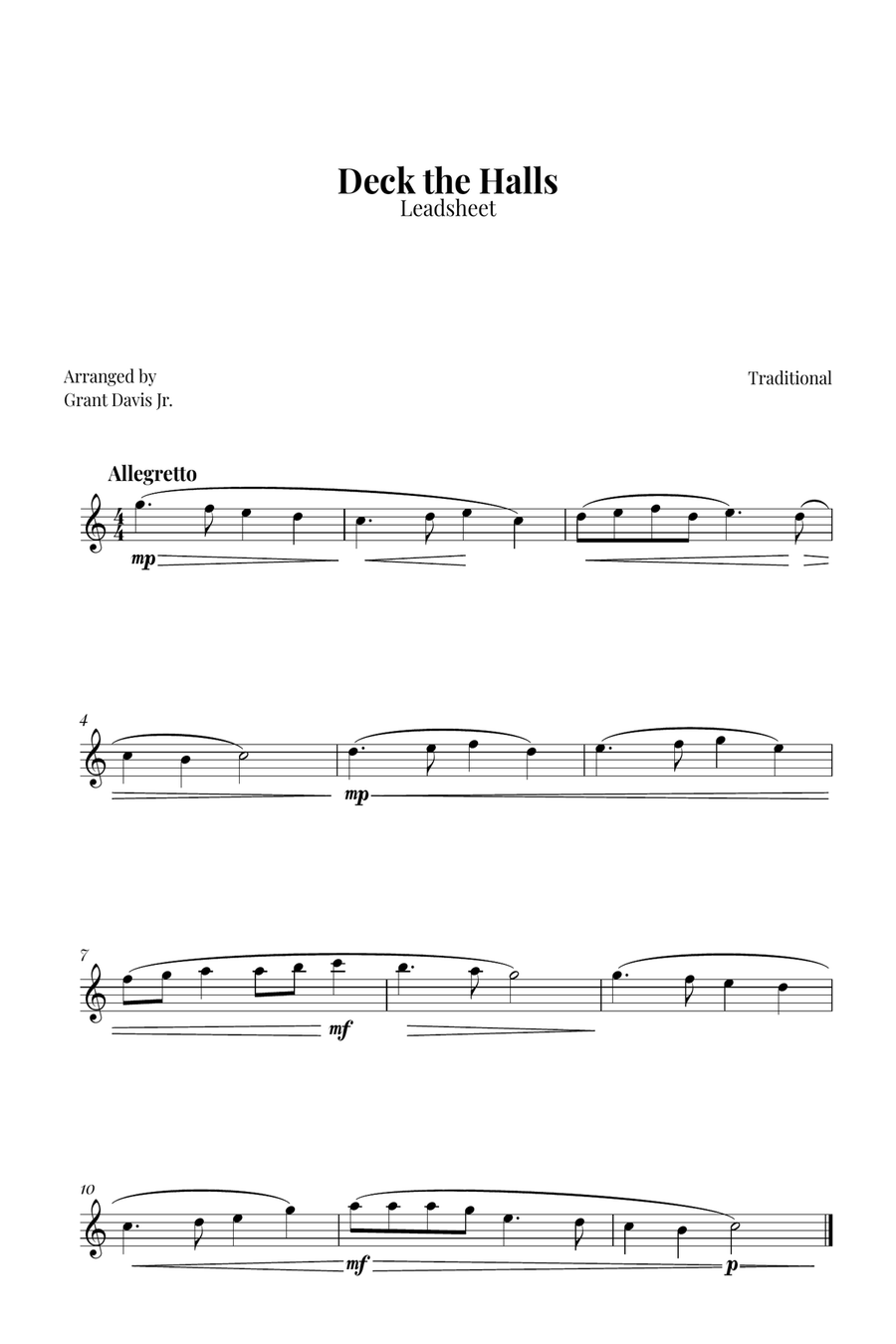 Deck the Halls Piano scores gallery preview page 1
