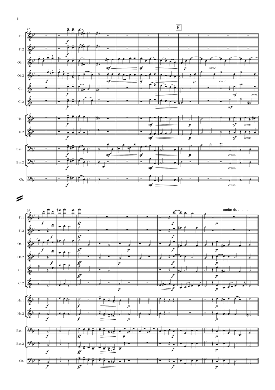 Corelli: Concerto Grosso Op.6 No.8 (Christmas Concerto) Mvt.V Allegro - symphonic wind Woodwind Quintet scores gallery preview page 4