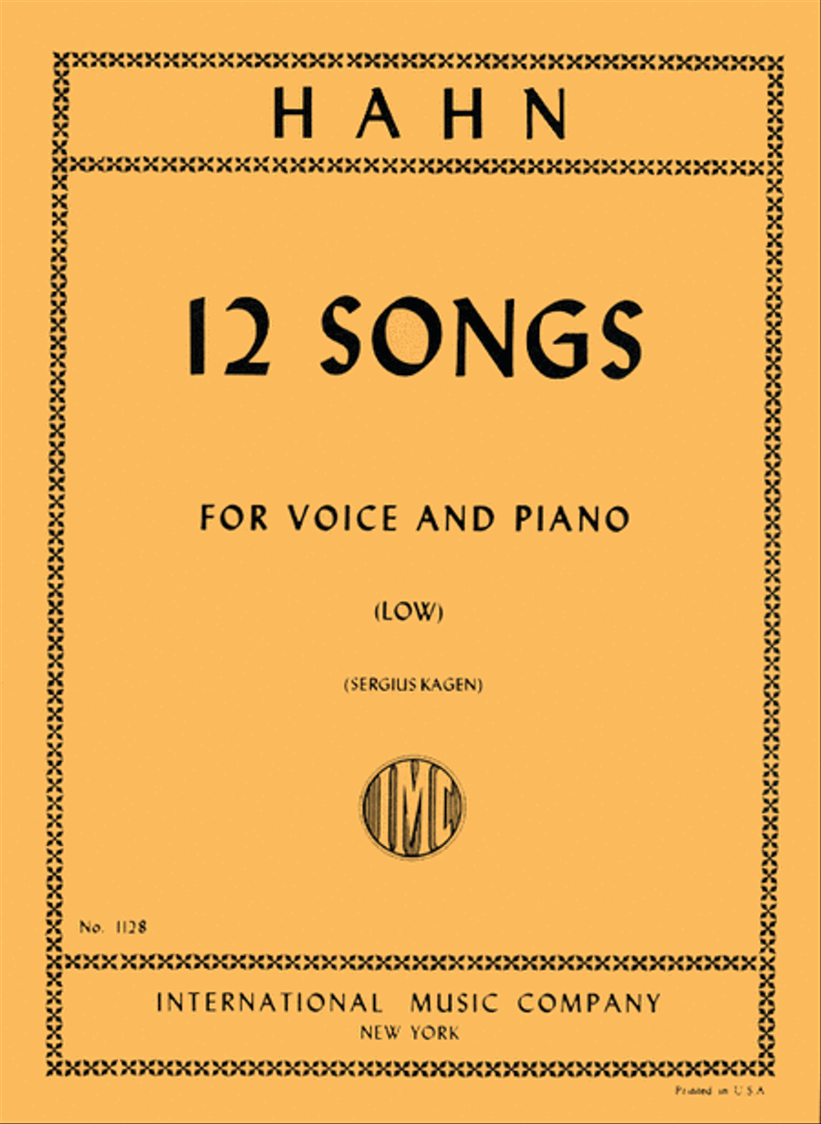 Twelve Songs (Low) Low Voice scores gallery preview page 1