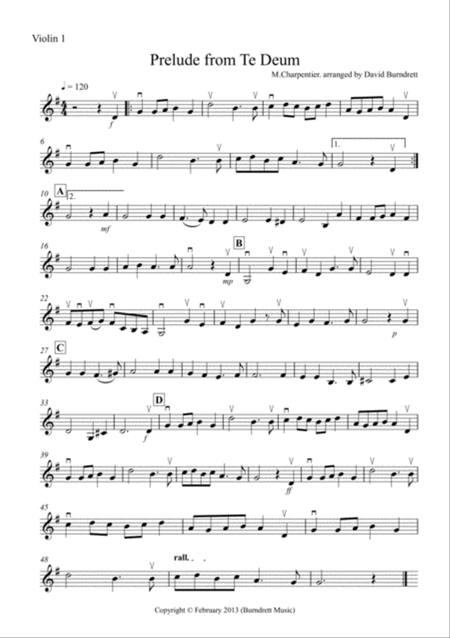 Prelude from Te Deum for String Orchestra String Quartet scores gallery preview page 6