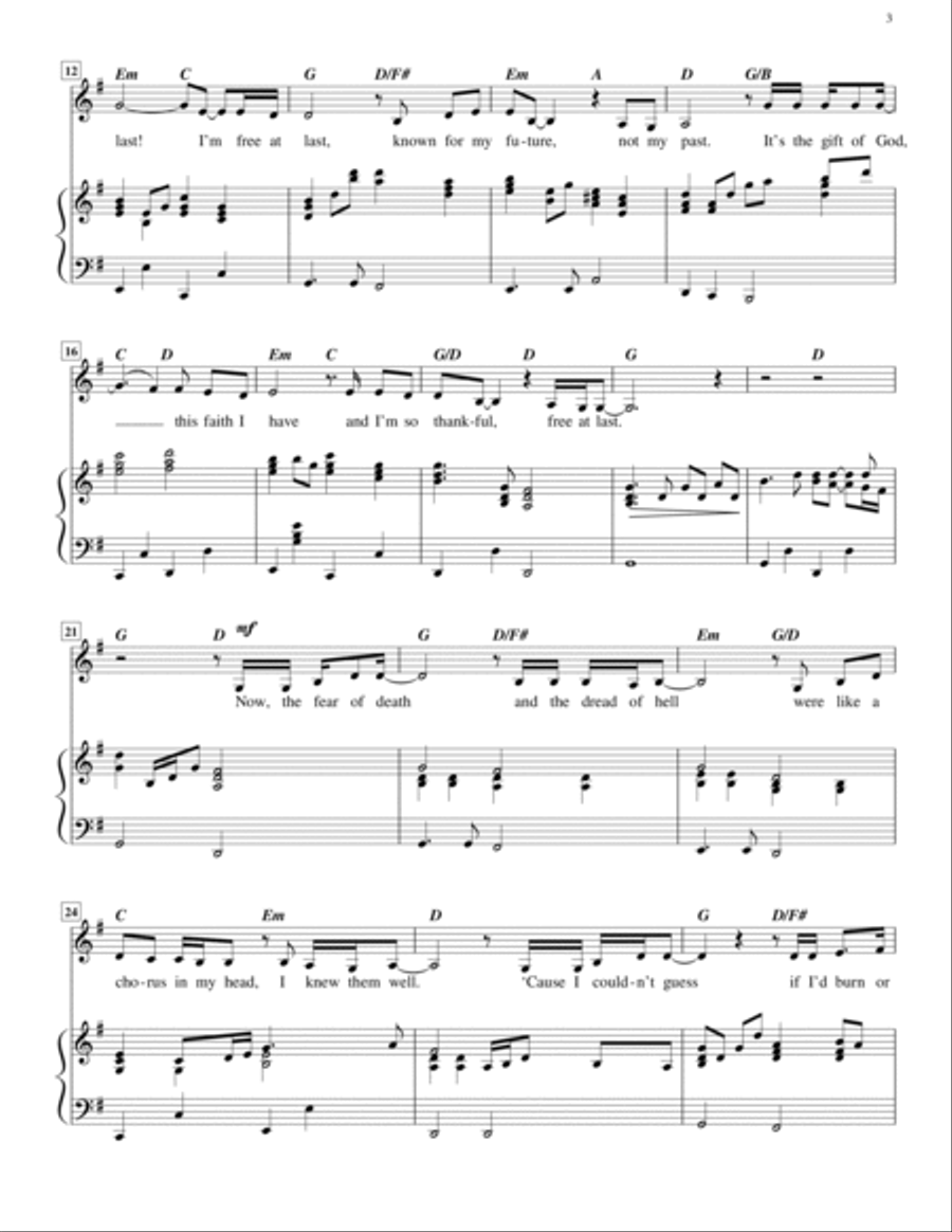 Free at Last Piano, Vocal, Guitar scores gallery preview page 3