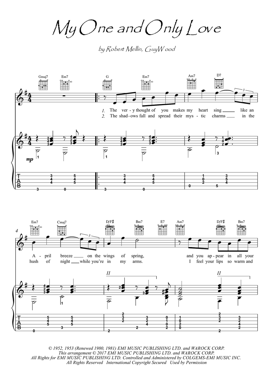 My One And Only Love Acoustic Guitar scores gallery preview page 1
