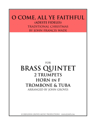 Book cover for O Come, All Ye Faithful (Adeste Fideles) - Brass Quintet