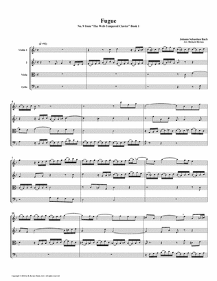 Fugue 09 from Well-Tempered Clavier, Book 1 (String Quartet)