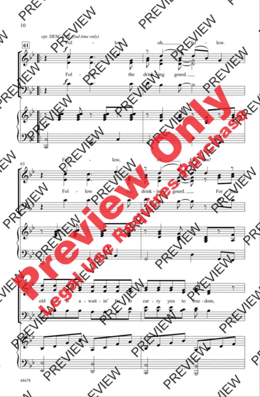 Follow the Drinking Gourd 3-Part scores gallery preview page 10