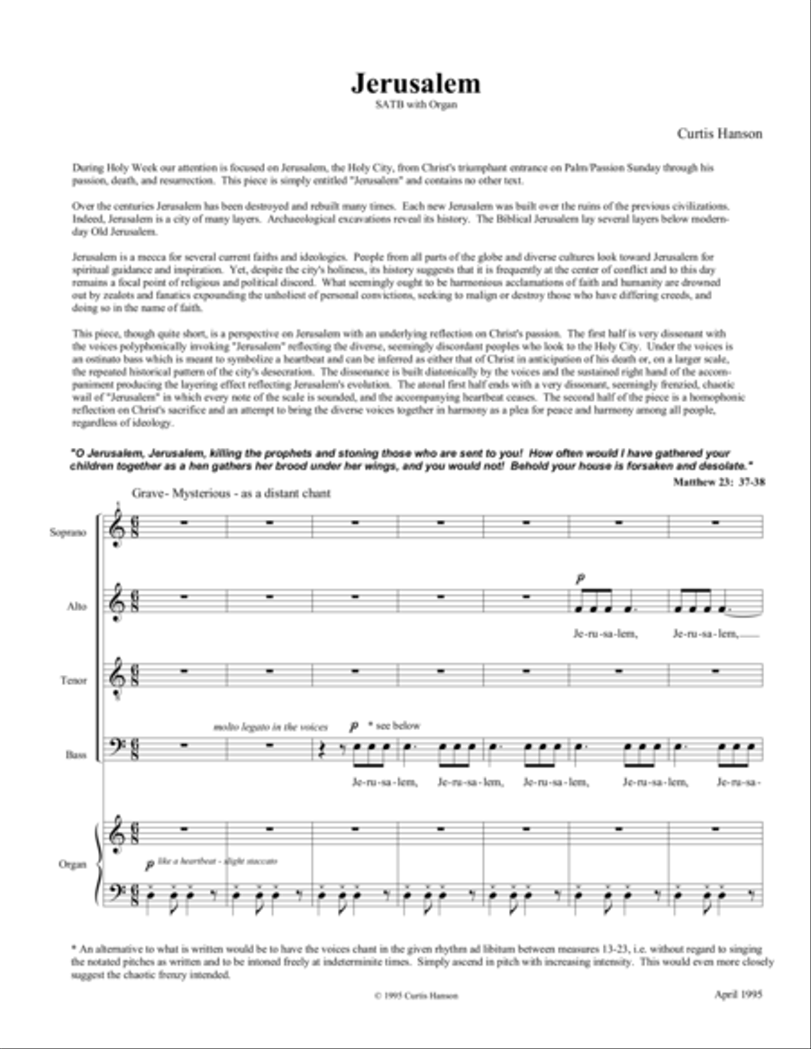 Jerusalem (SATB divisi) Divisi scores gallery preview page 1