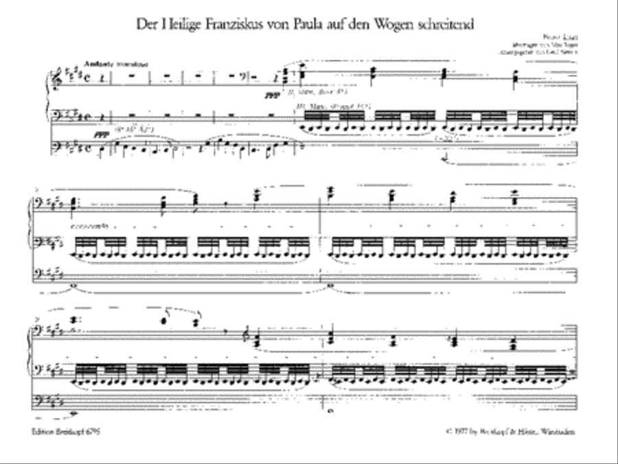 Der Heilige Franziskus von Paula auf den Wogen schreitend Organ scores gallery preview page 2