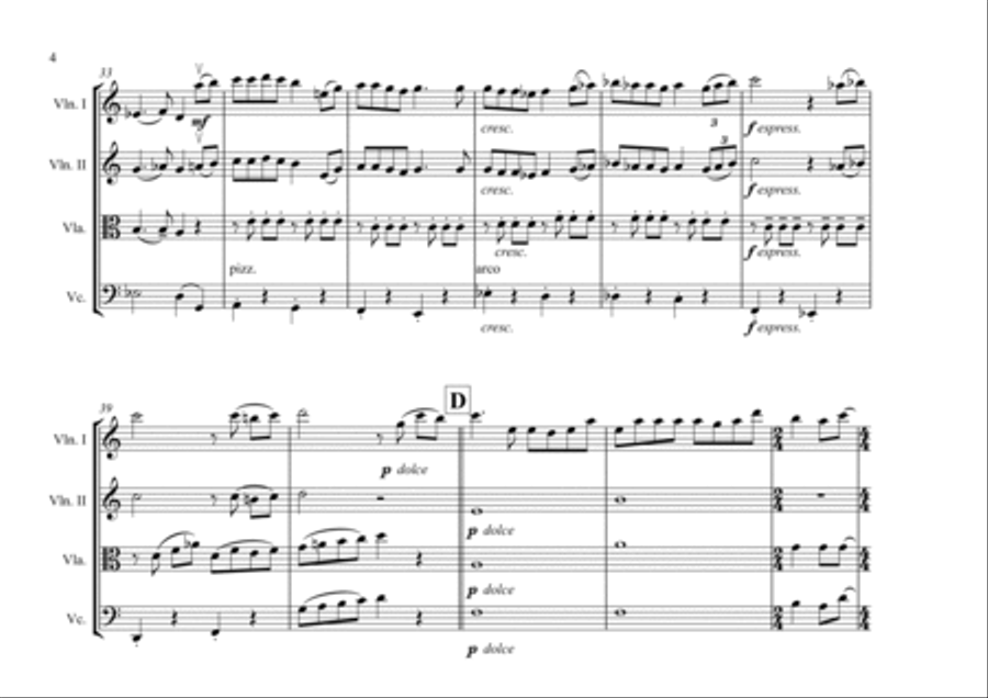 One Summer's Day String Quartet scores gallery preview page 4
