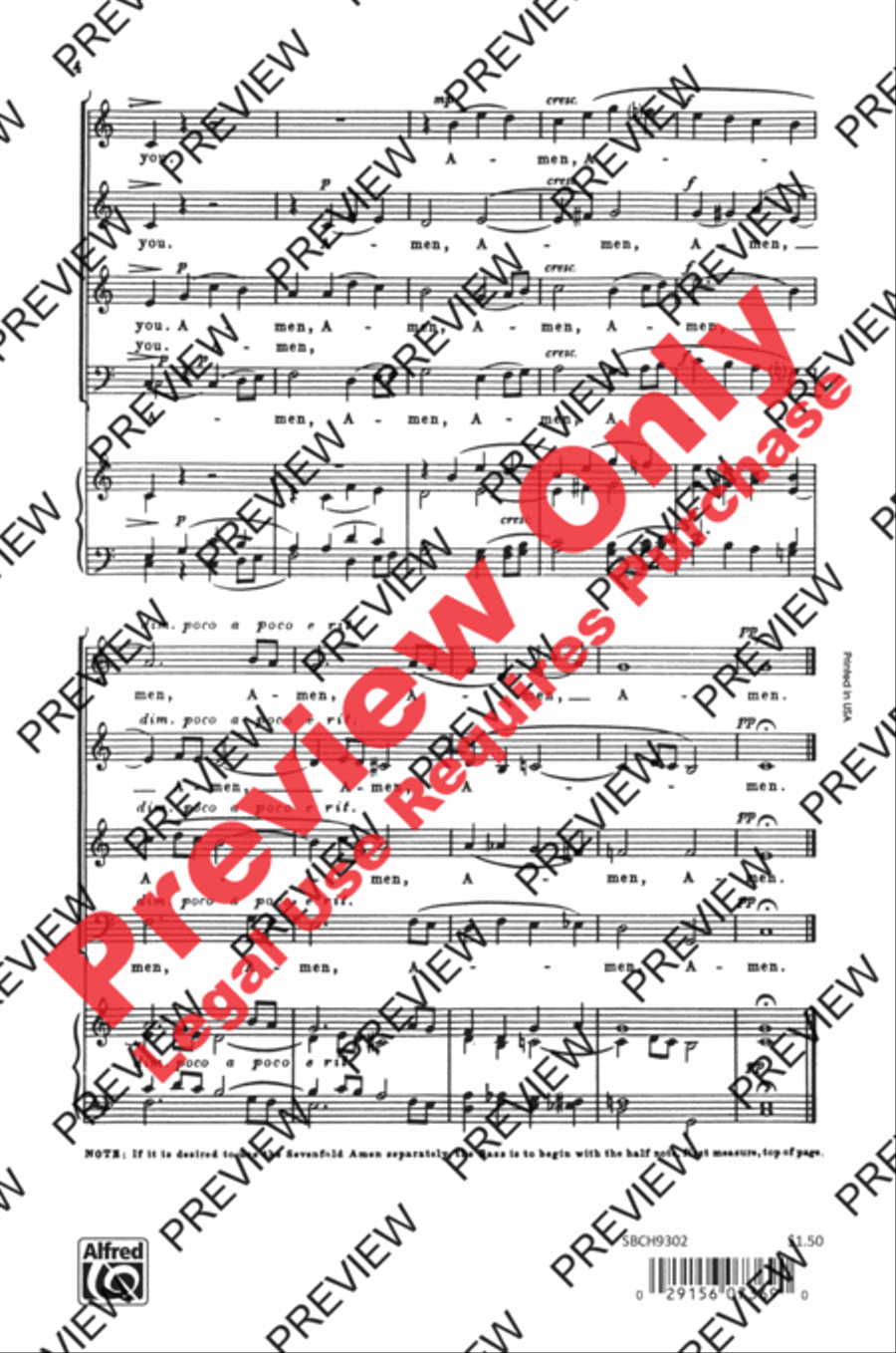 The Lord Bless You and Keep You 4-Part scores gallery preview page 7
