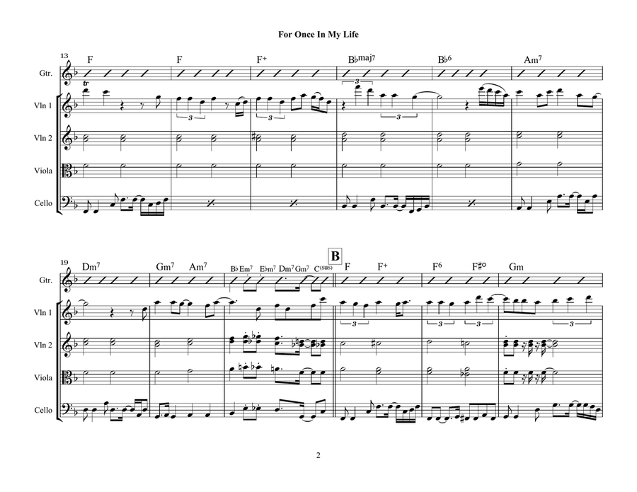 For Once In My Life Chamber Orchestra scores gallery preview page 2