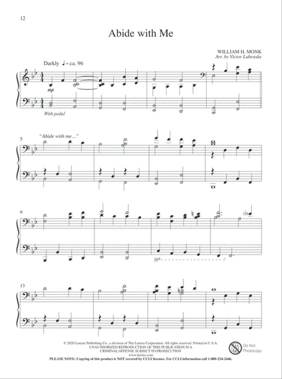 Lord, Abide with Me Piano Solo scores gallery preview page 4