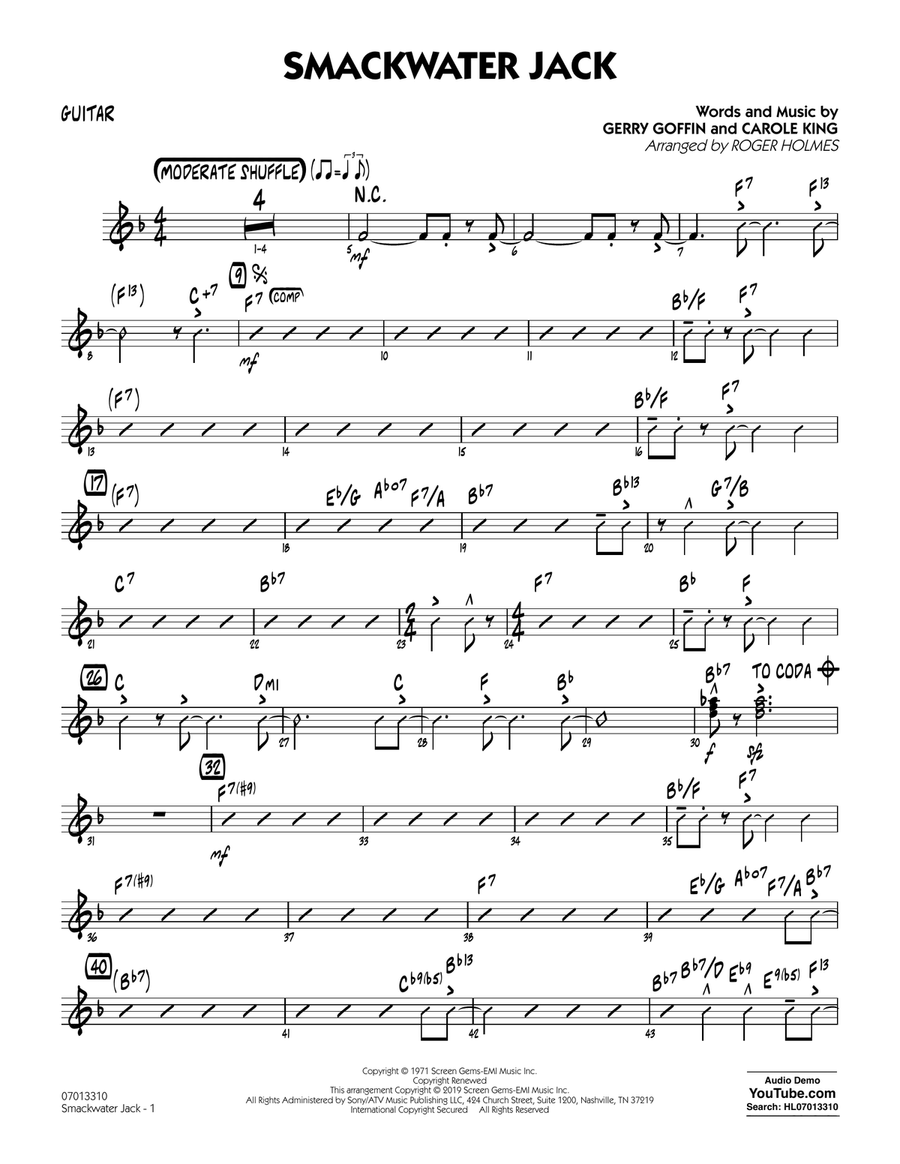 Smackwater Jack (arr. Roger Holmes) - Guitar Jazz Ensemble scores gallery preview page 1
