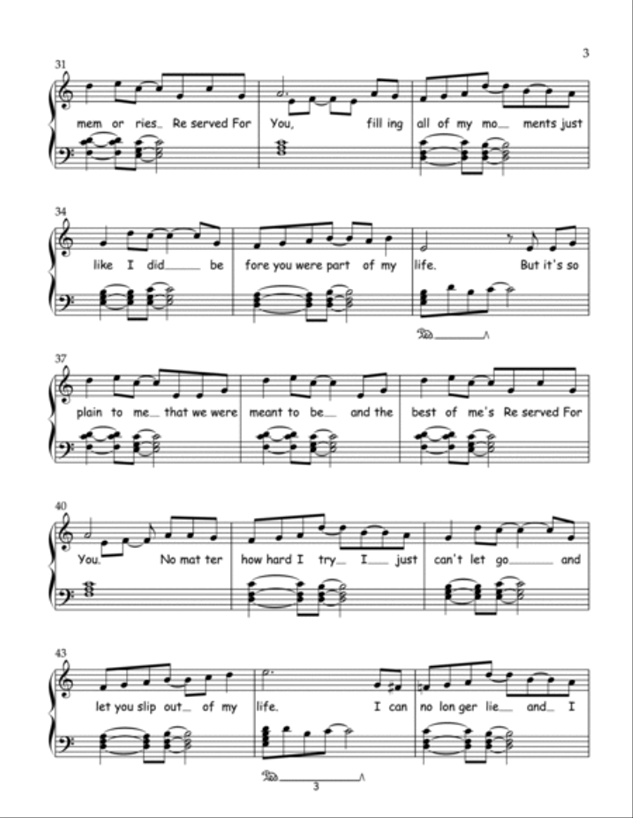Reserved for You - A Songwriter's Collection Voice scores gallery preview page 6