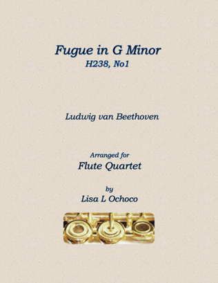Fugue H238 No1 for Flute Quartet (P, 3C or P, 2C, A)