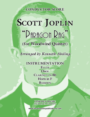 Book cover for Joplin - “Paragon Rag” (for Woodwind Quintet)