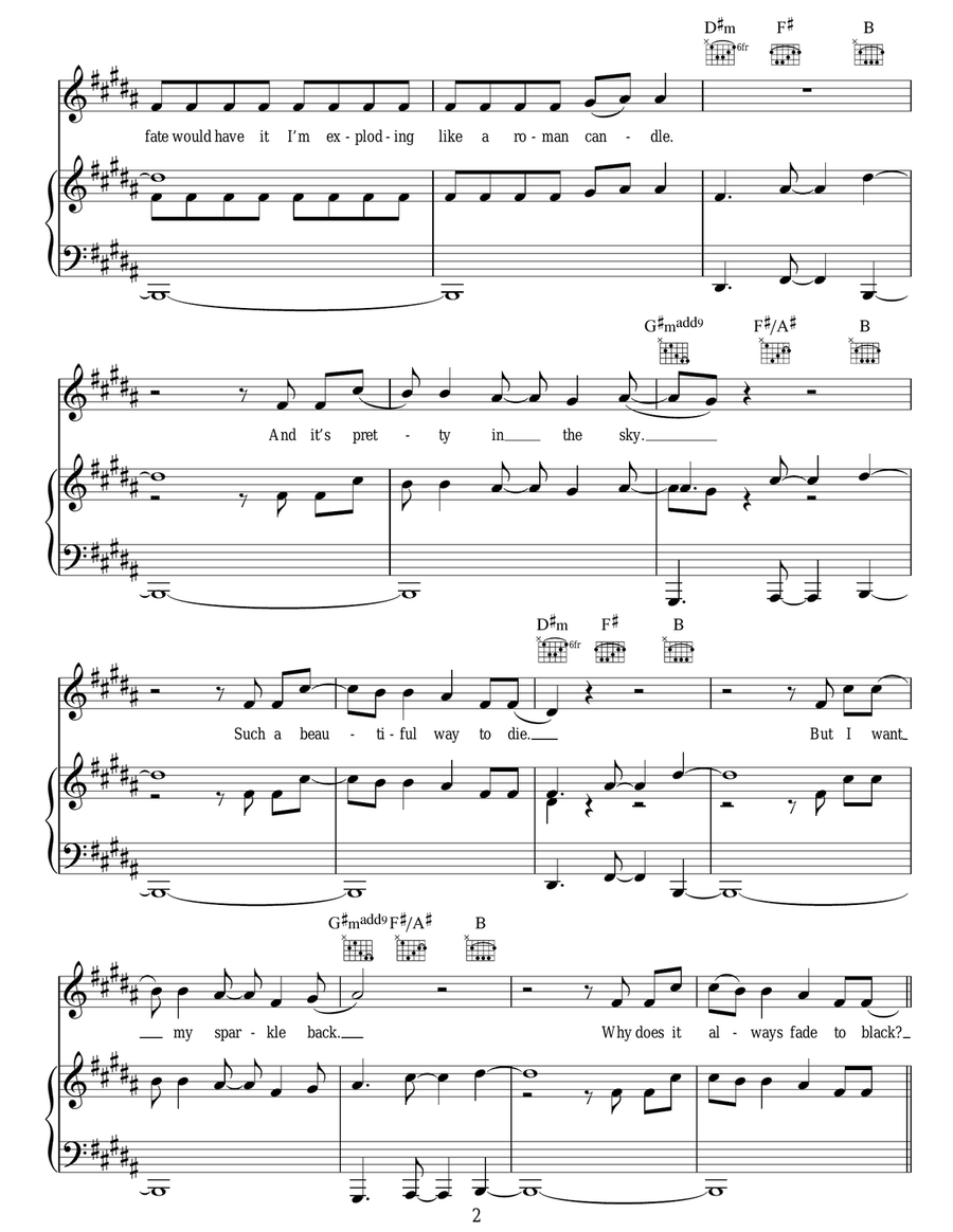 Fade Acoustic Guitar scores gallery preview page 2