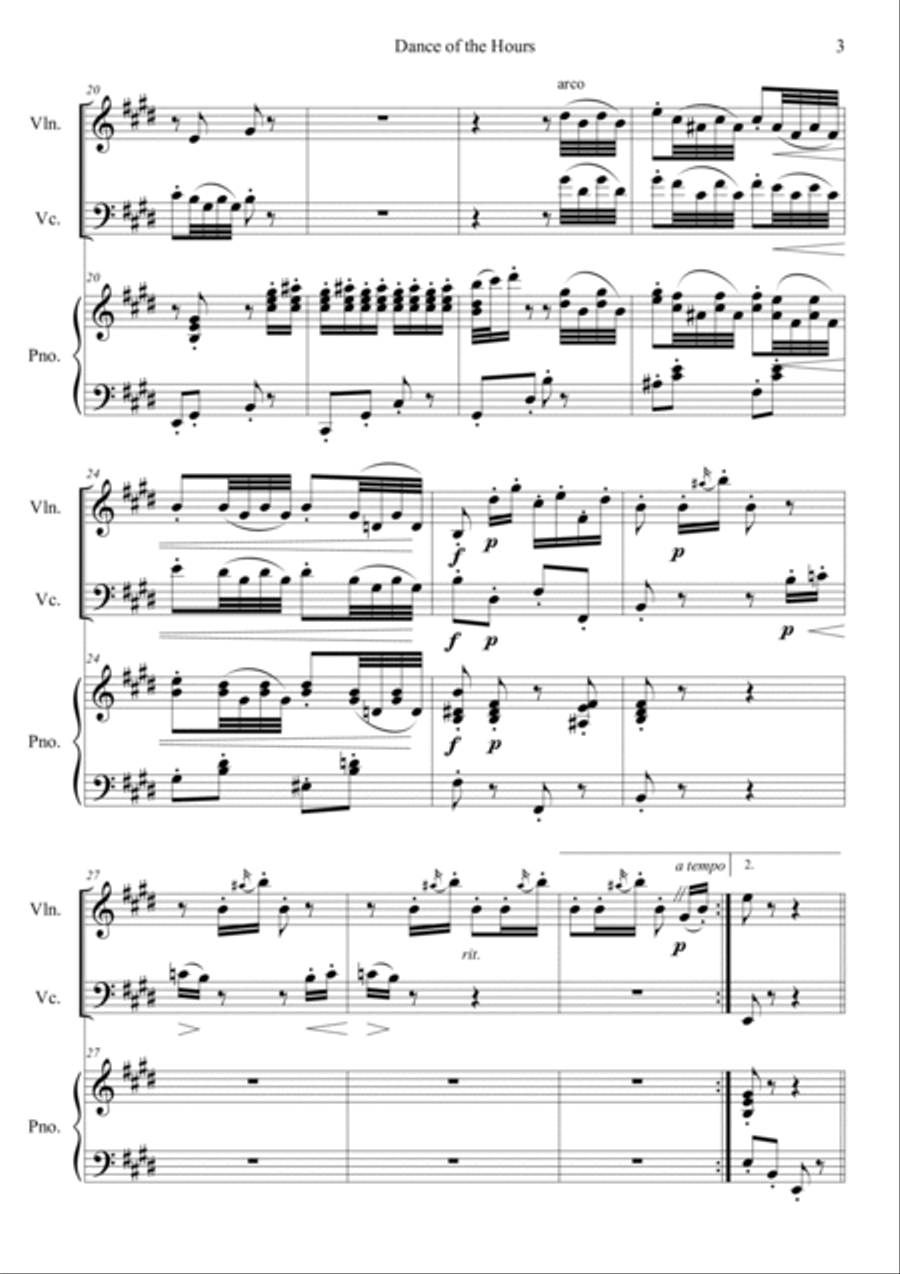 Dance of the Hours Dance of the Hours Piano Trio scores gallery preview page 3