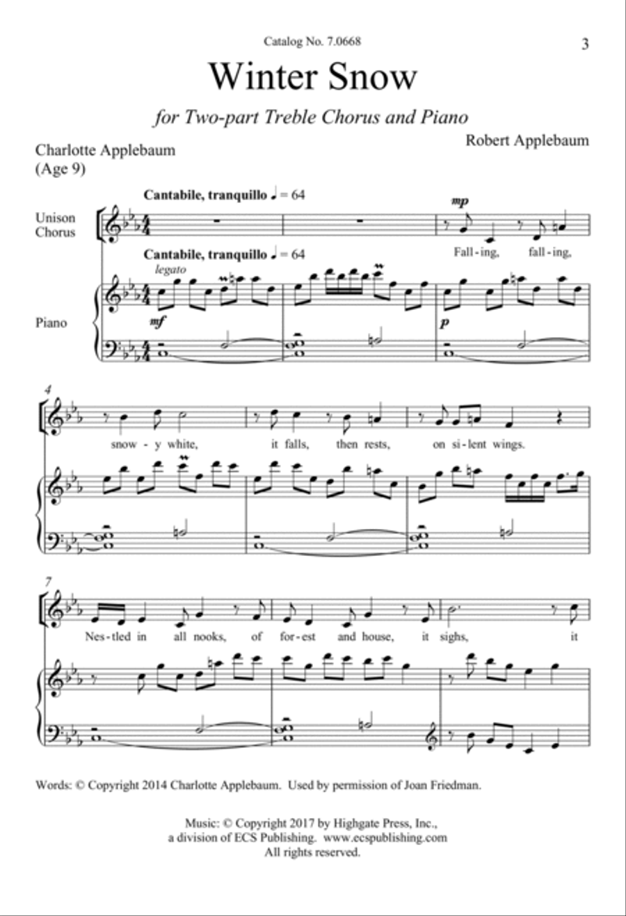 Winter Snow 2-Part scores gallery preview page 2