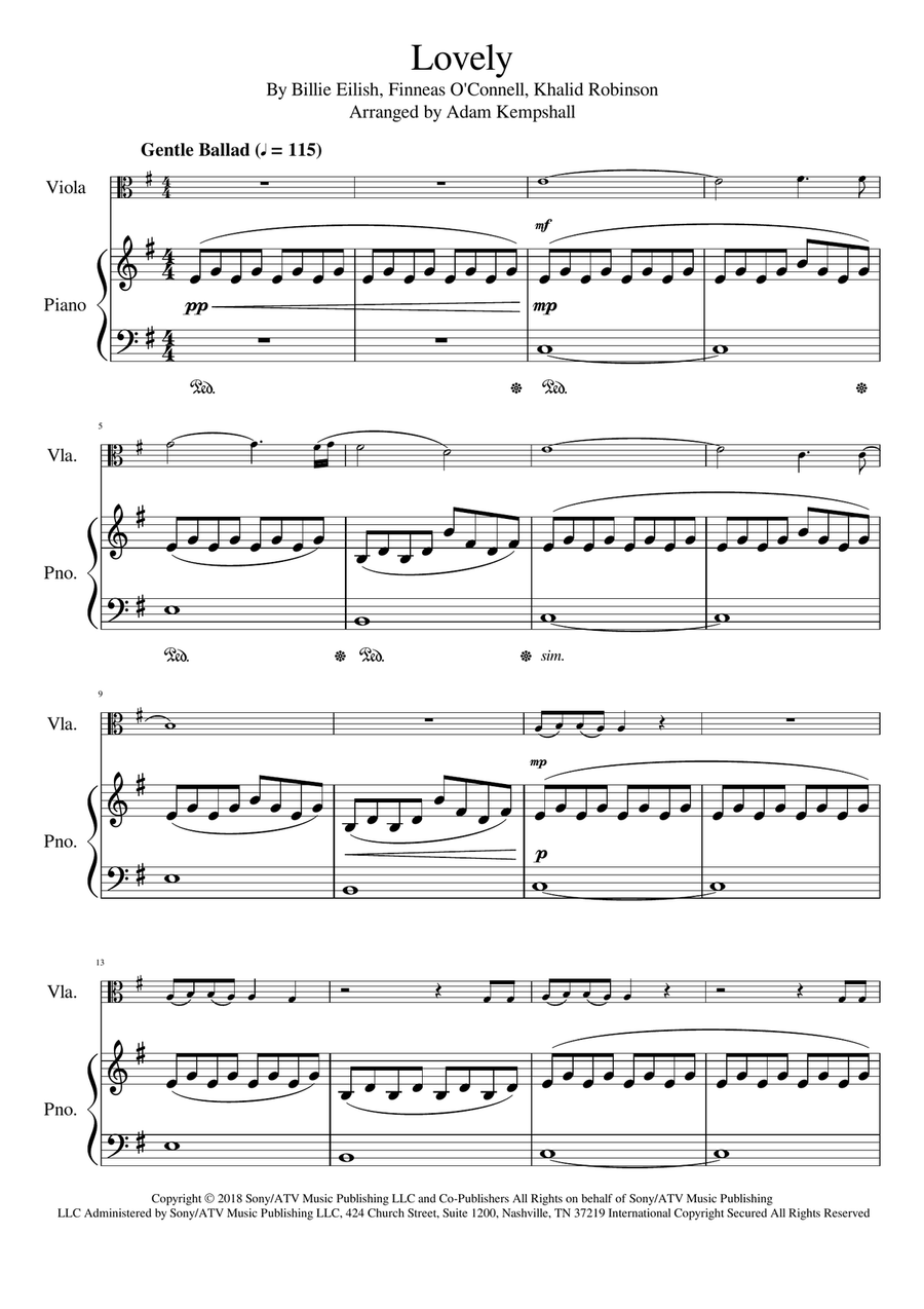 Lovely Viola scores gallery preview page 1