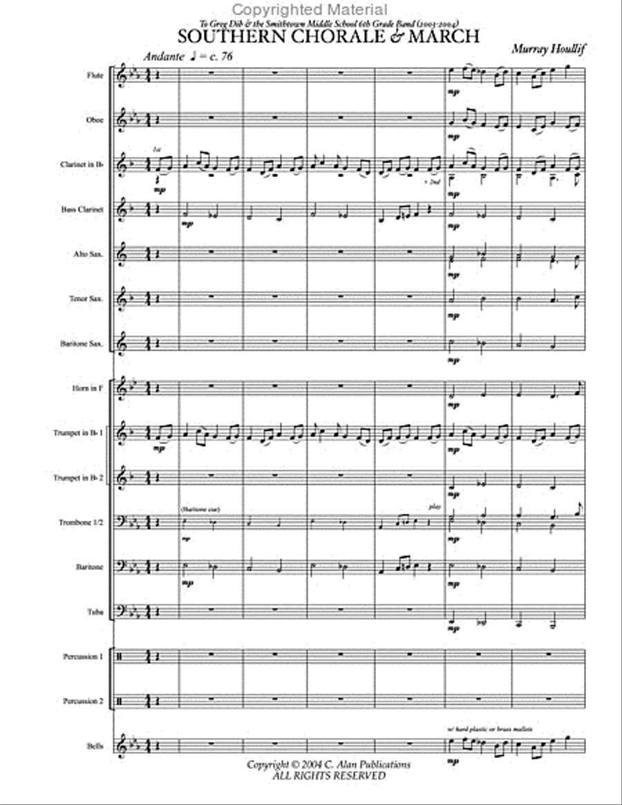 Southern Chorale & March Concert Band scores gallery preview page 2