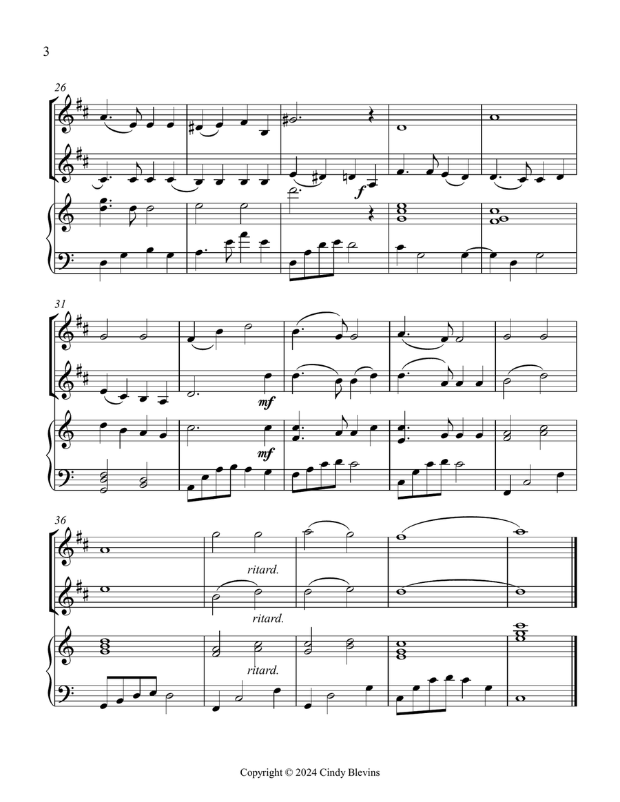 America, the Beautiful, for Clarinet, Bass Clarinet and Piano Small Ensemble scores gallery preview page 4
