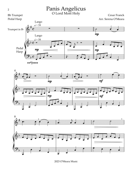 Panis Angelicus, Duet for Bb Trumpet & Pedal Harp image number null