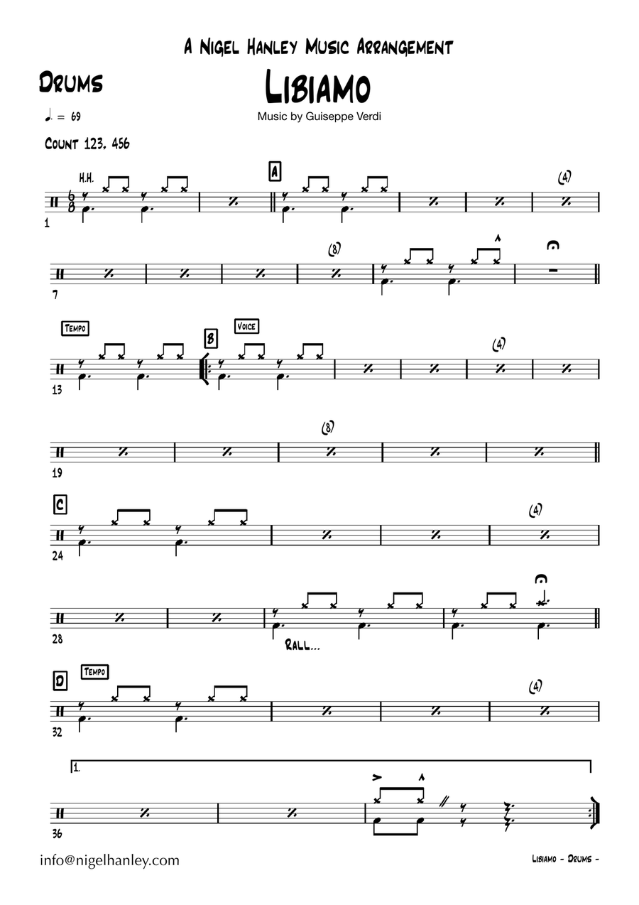 Libiamo Ne Lieti Calici Jazz Ensemble scores gallery preview page 4