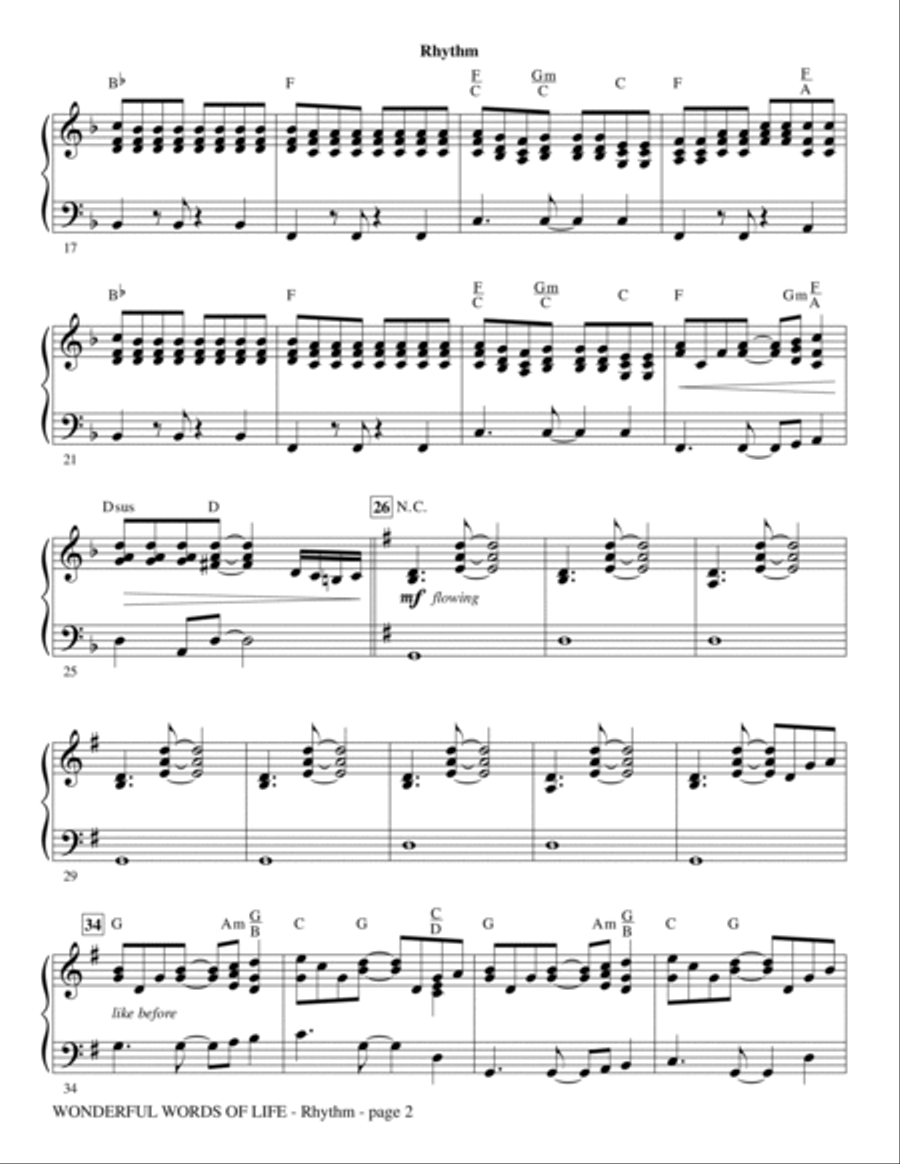Wonderful Words of Life - Rhythm Choir scores gallery preview page 2