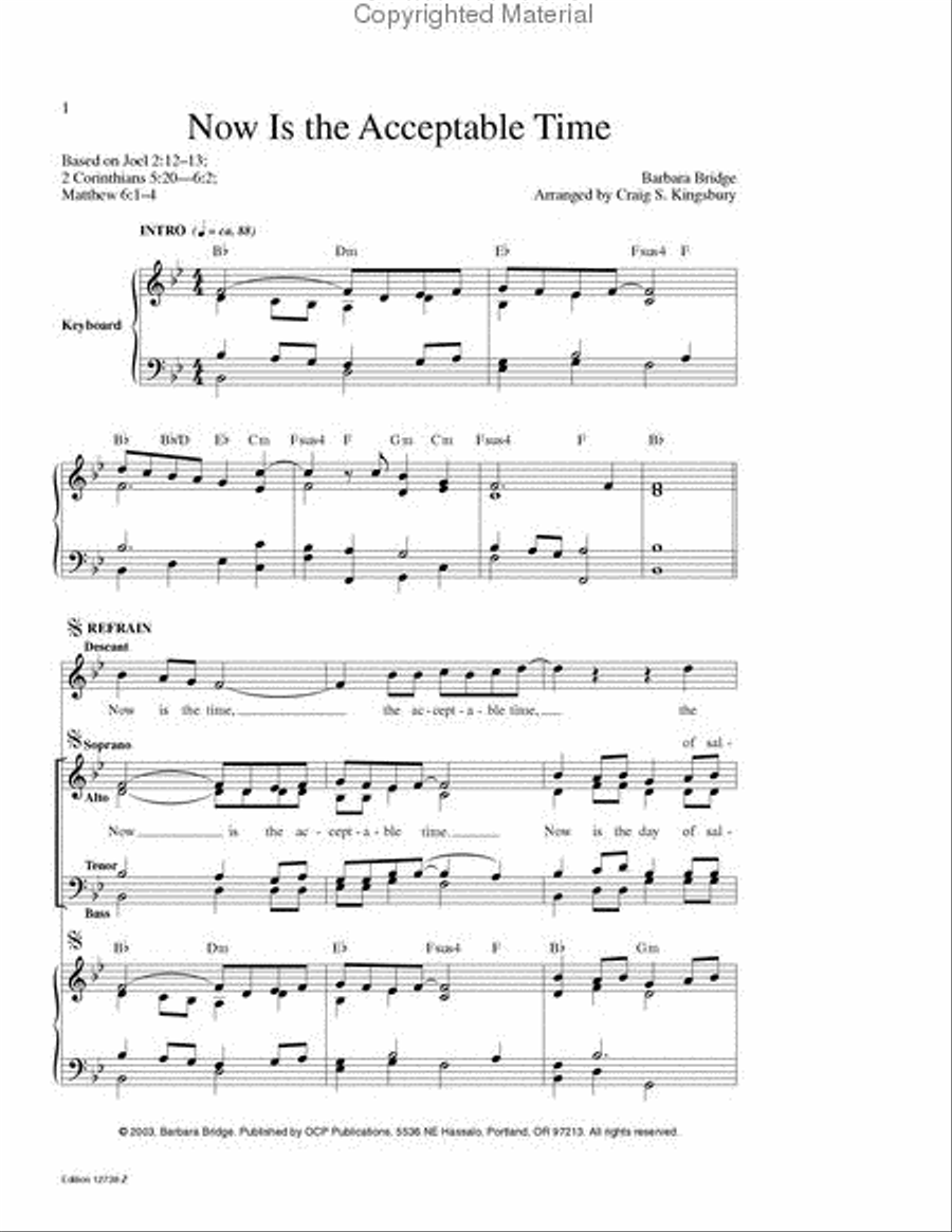 Now Is The Acceptable Time Choir scores gallery preview page 2