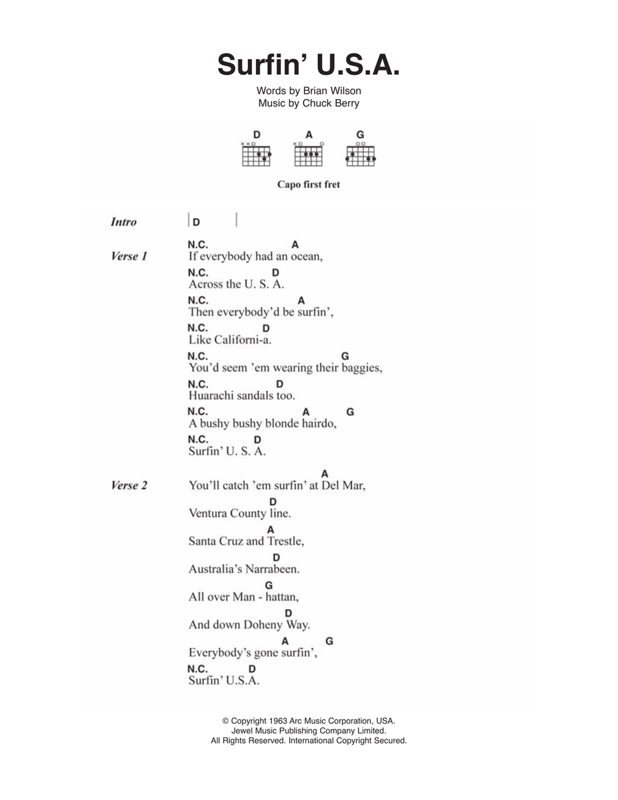 Surfin' U.S.A. Acoustic Guitar scores gallery preview page 1