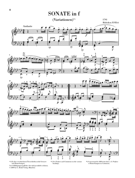 Variations in F minor (Sonata), Hob.XVII:6