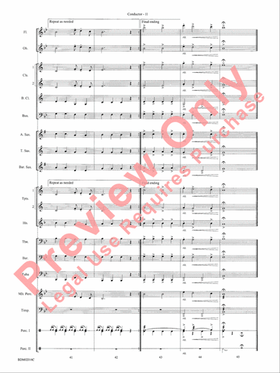 Graduation Suite (Processional: Pomp and Circumstance March No. 1 / Recessional: Rondeau from Premiere Suite) Concert Band scores gallery preview page 13