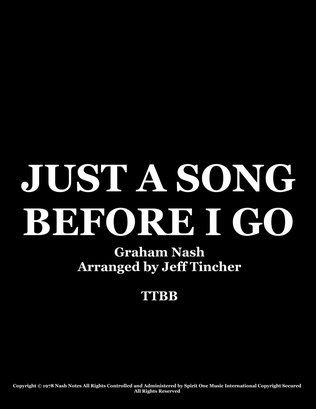 Book cover for Just A Song Before I Go