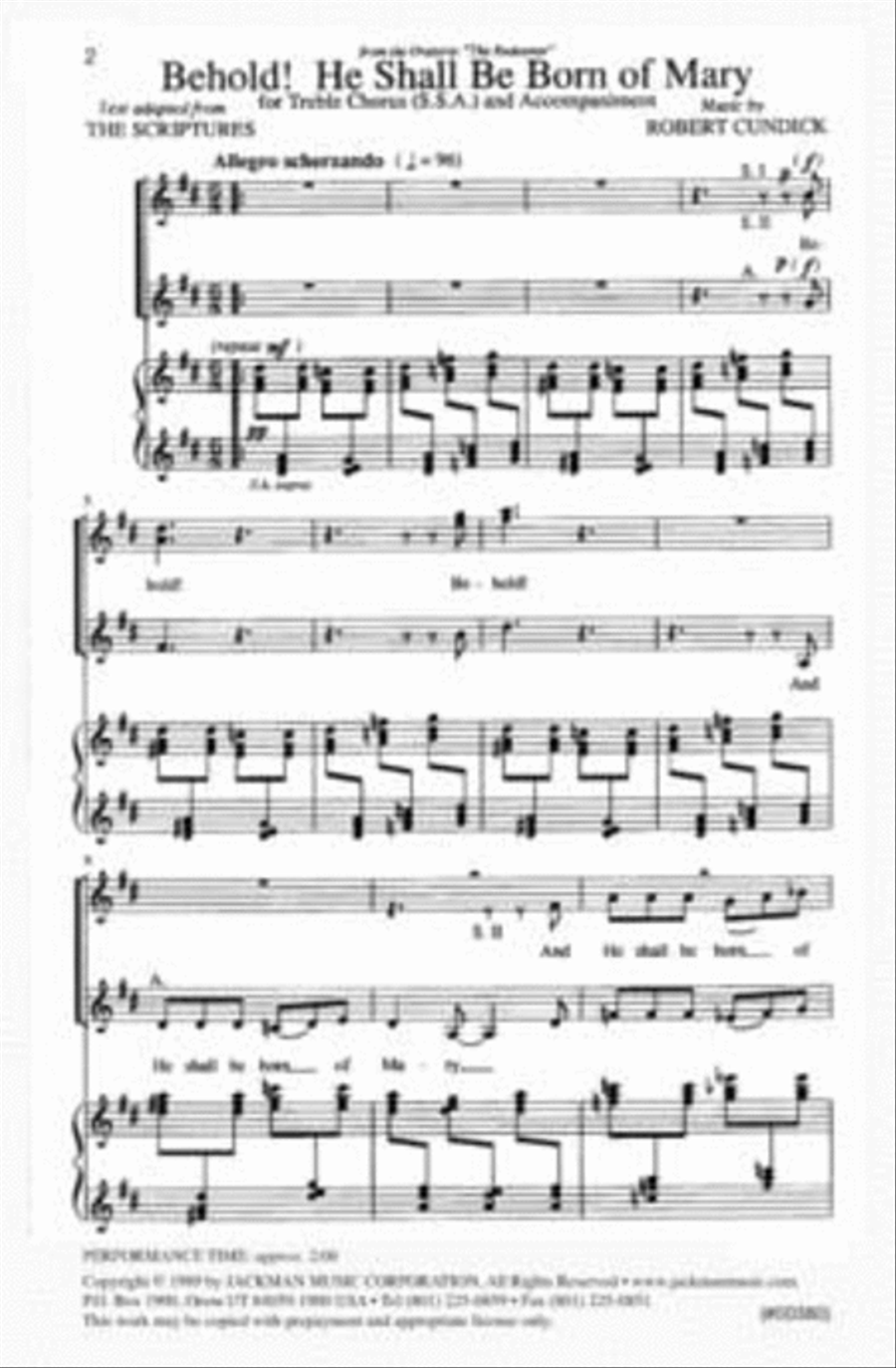 Behold! He Shall Be Born of Mary - SSA SSA scores gallery preview page 2