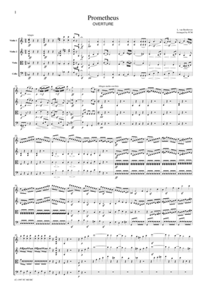 Book cover for Beethoven Prometheus Overture, for string quartet, CB005
