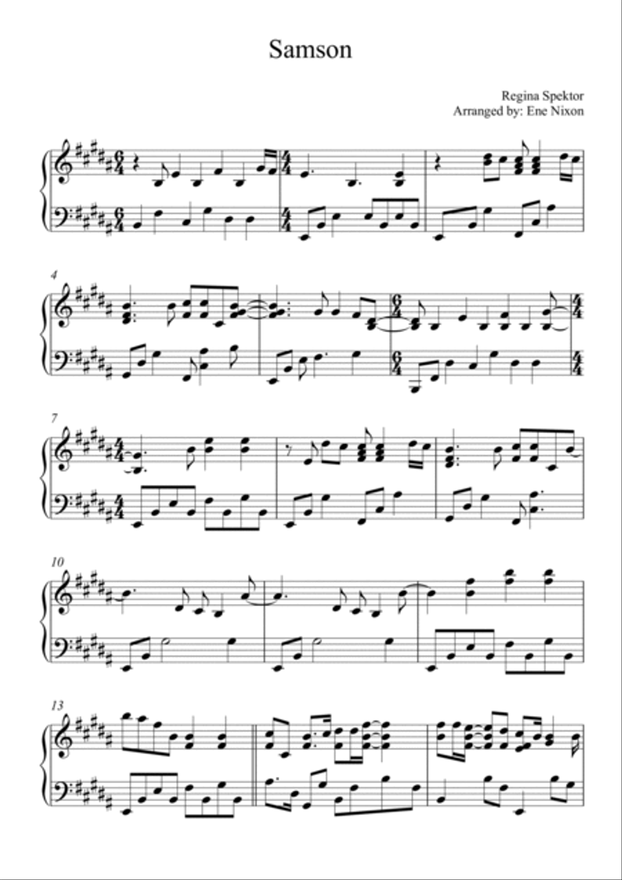 Samson Piano Solo scores gallery preview page 2