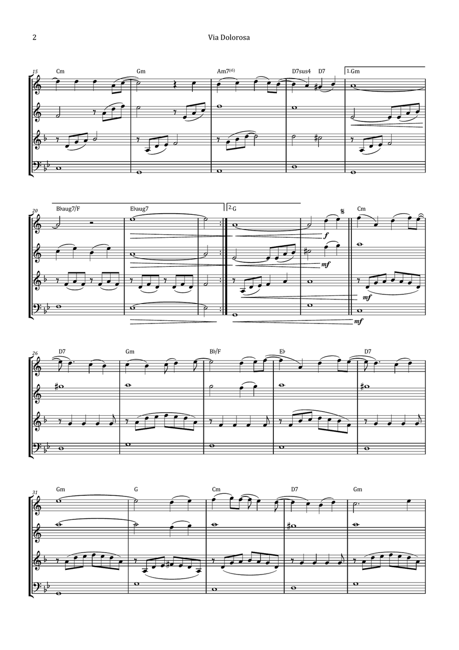 Via Dolorosa Brass Quartet scores gallery preview page 2