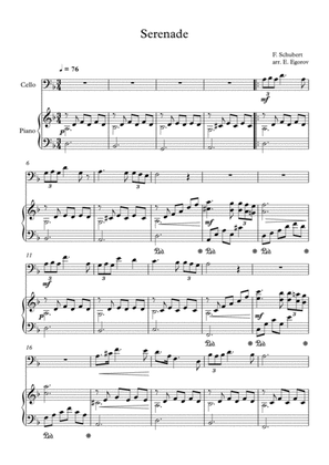 Book cover for Serenade, Franz Schubert, For Cello & Piano