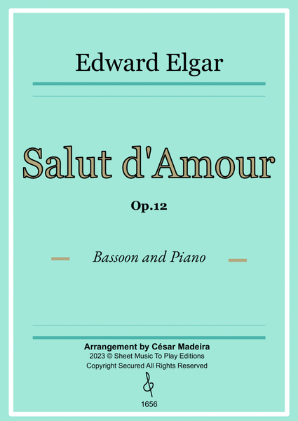 Salut d'Amour by Elgar - Bassoon and Piano (Full Score and Parts) image number null