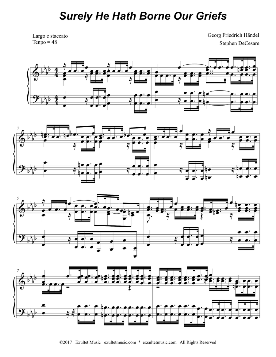 Surely He Hath Borne Our Griefs (Brass Quartet and Piano) Brass Quartet scores gallery preview page 5
