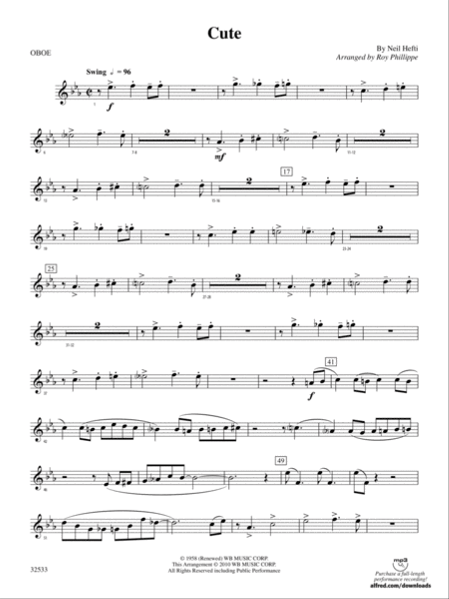 Cute: Oboe Concert Band scores gallery preview page 1