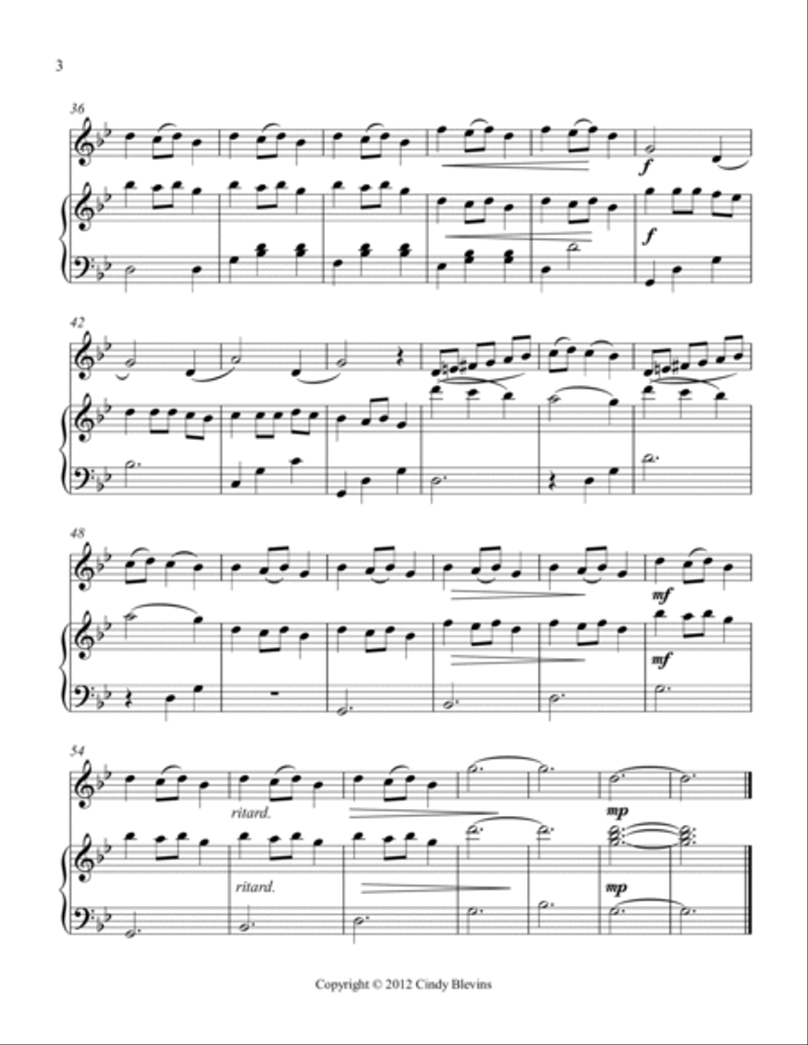 Carol of the Bells, for Harp and Violin String Duet scores gallery preview page 4