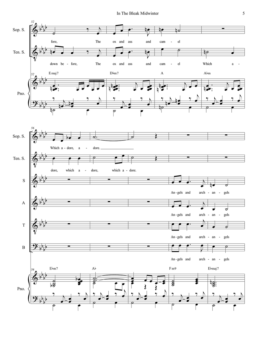 In The Bleak Midwinter (Soprano and Tenor solo with SATB) 4-Part scores gallery preview page 5
