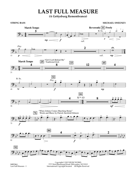 Last Full Measure (A Gettysburg Remembrance) - String Bass