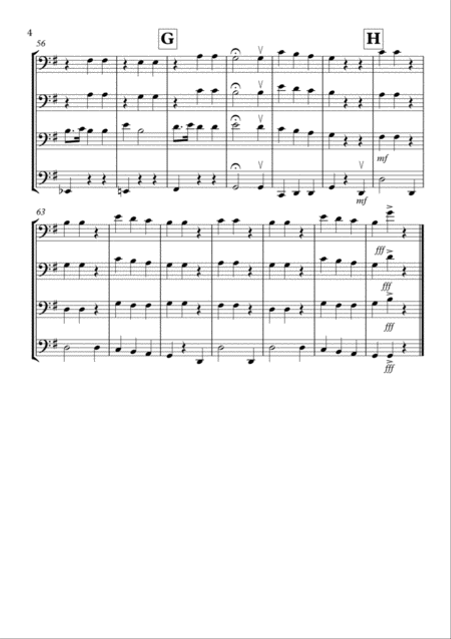 La Donna e Mobile (from Rigoletto) for Cello Quartet Cello Solo scores gallery preview page 4