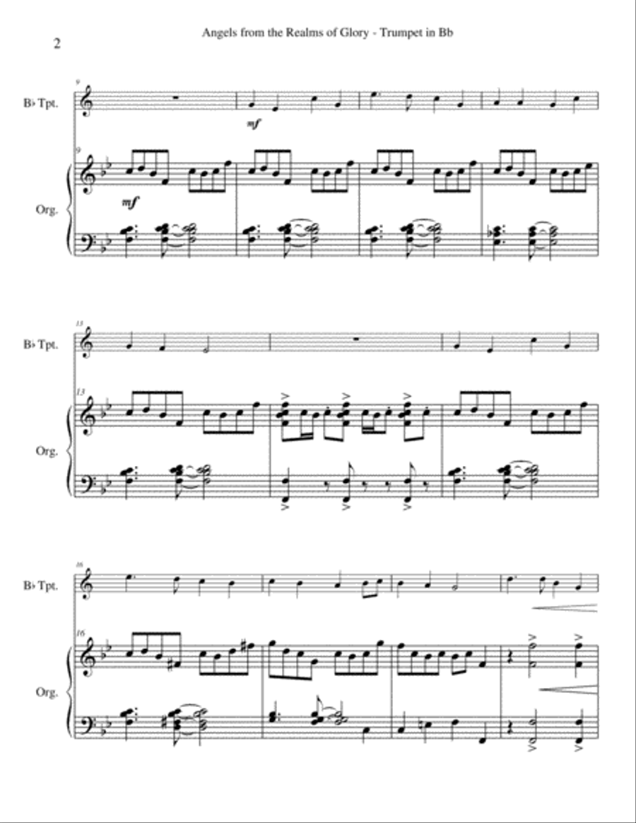 Angels from the Realms of Glory Trumpet Solo scores gallery preview page 4