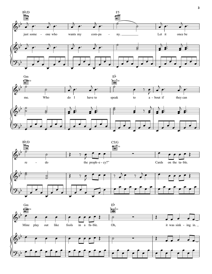 The Prophecy Piano, Vocal, Guitar scores gallery preview page 3