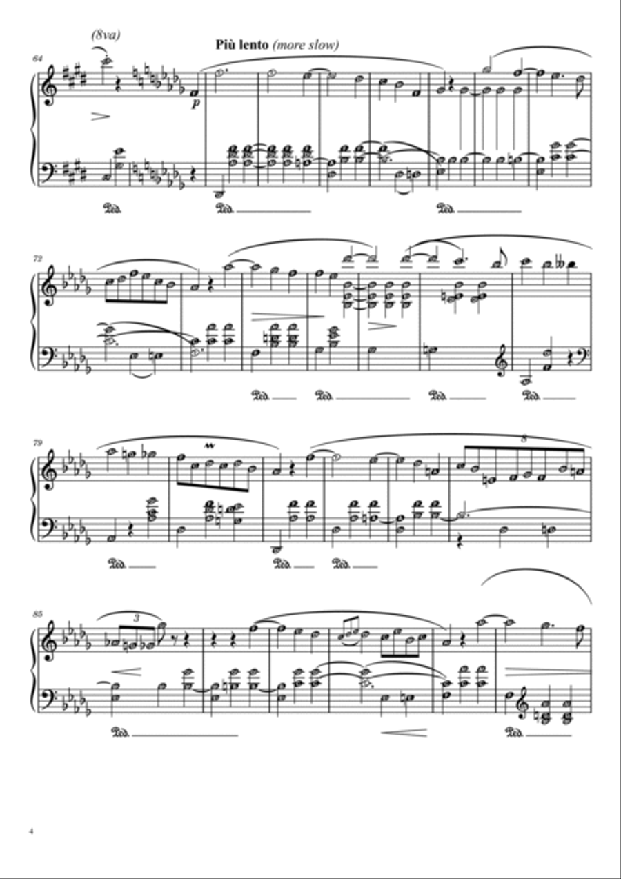 Waltz in C Sharp Minor (No. 7) Op. 64 No. 2 - Chopin (Original version - Self Learning Series) Piano Solo scores gallery preview page 4