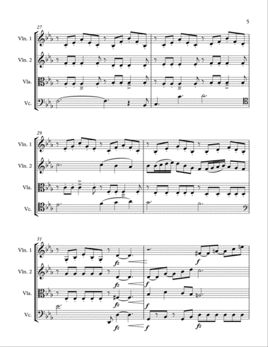 Can't Help Falling In Love String Quartet scores gallery preview page 6