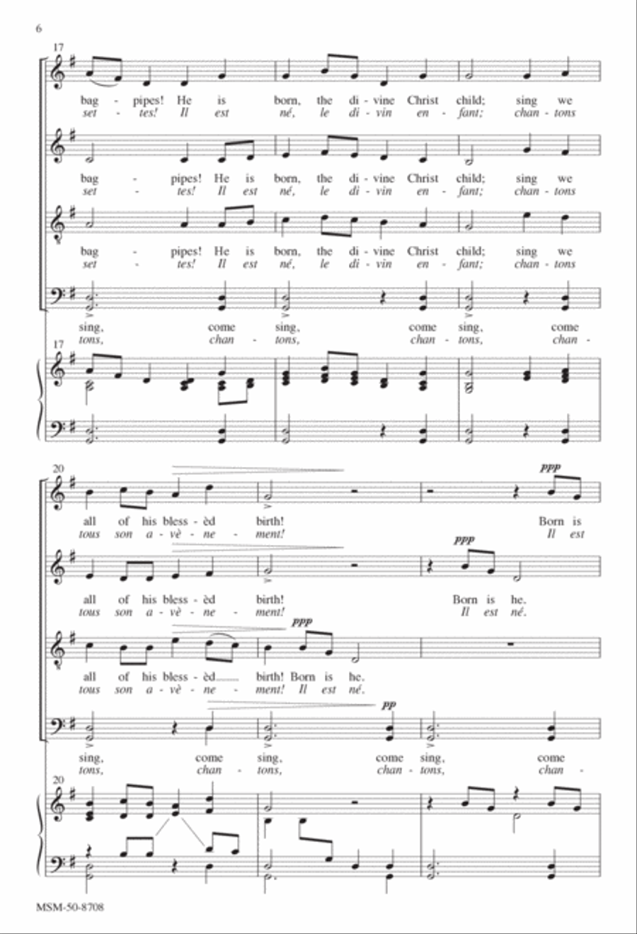 He Is Born, the Divine Christ Child 4-Part scores gallery preview page 6